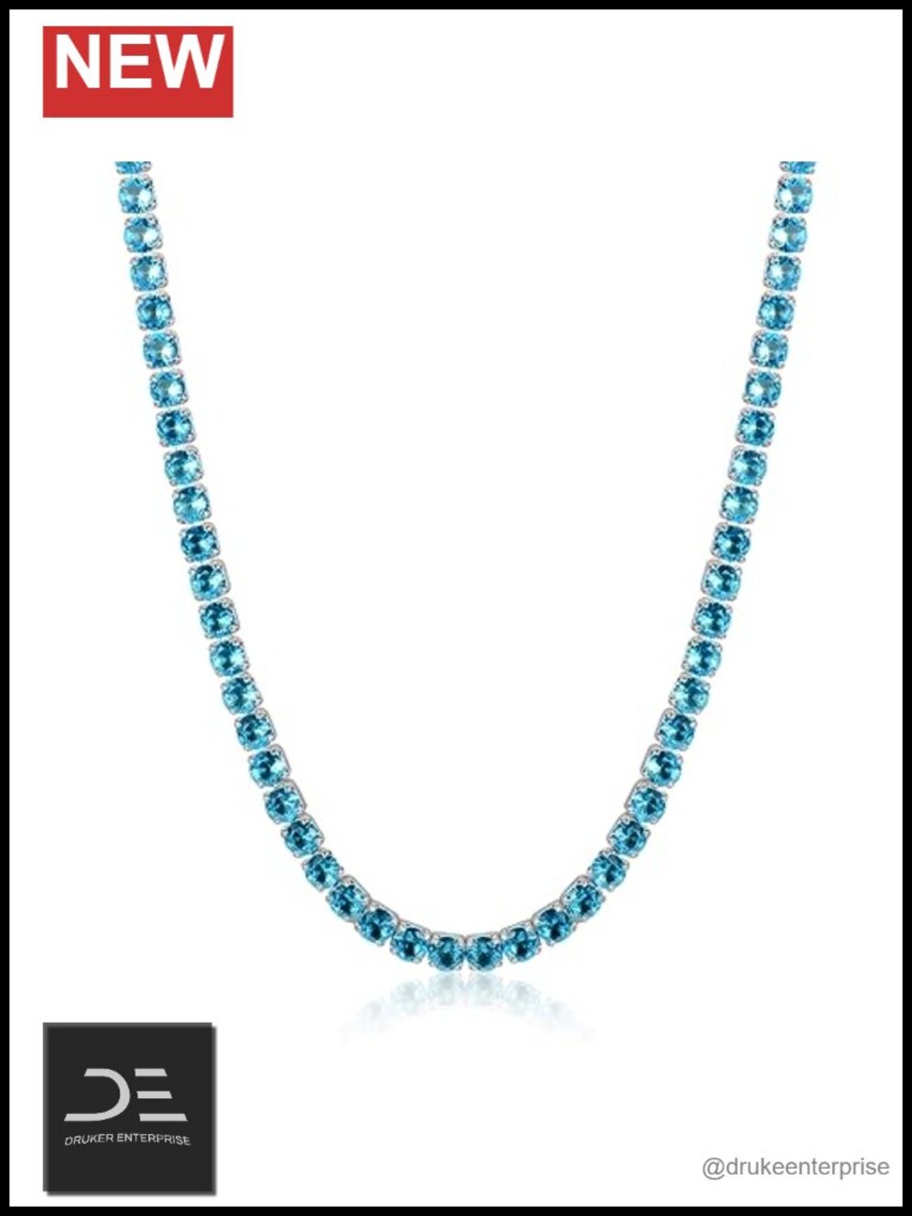 Sterling Silver Birthstone Tennis Necklace 4mm Women 18" Gift